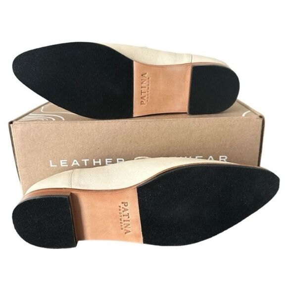 Portland Leather Patina Pointed Flat Bone Leather Loafers Slip-On Shoes Size 9.5 - Picture 7 of 10